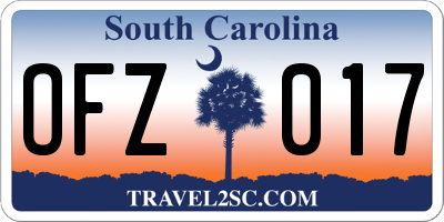 SC license plate OFZ017