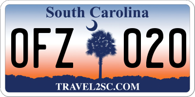SC license plate OFZ020