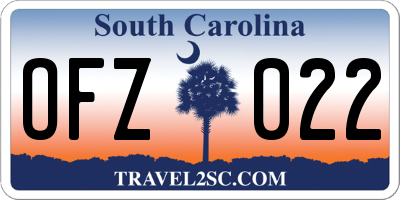 SC license plate OFZ022