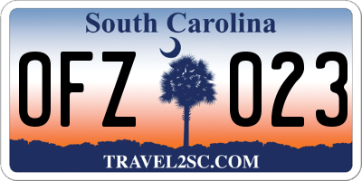 SC license plate OFZ023