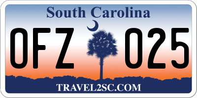 SC license plate OFZ025