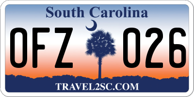 SC license plate OFZ026
