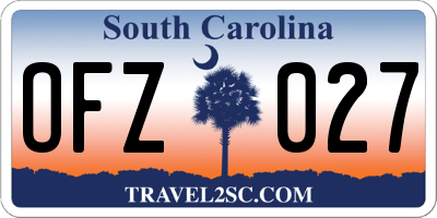 SC license plate OFZ027