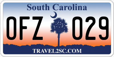 SC license plate OFZ029
