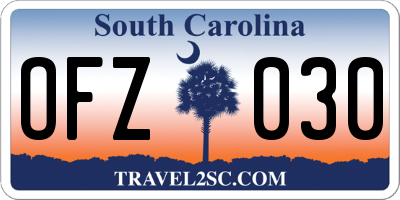 SC license plate OFZ030
