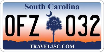 SC license plate OFZ032