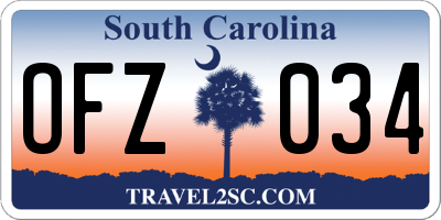 SC license plate OFZ034