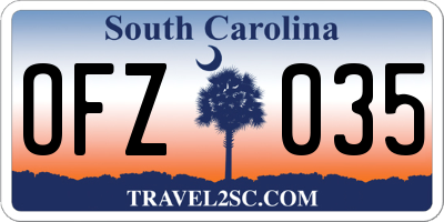 SC license plate OFZ035