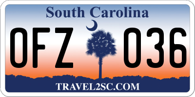 SC license plate OFZ036