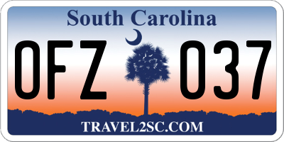 SC license plate OFZ037