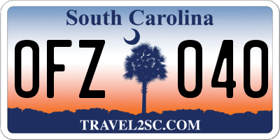 SC license plate OFZ040