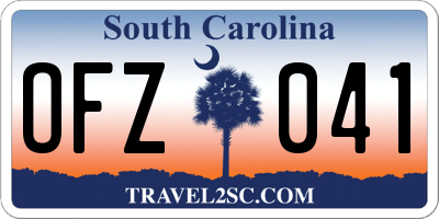 SC license plate OFZ041