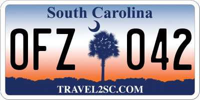 SC license plate OFZ042