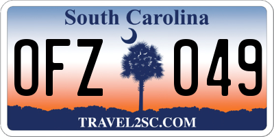 SC license plate OFZ049