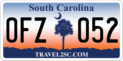 SC license plate OFZ052