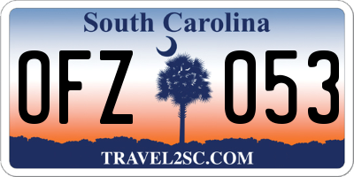SC license plate OFZ053