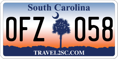 SC license plate OFZ058