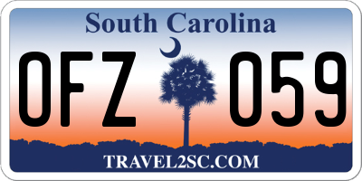 SC license plate OFZ059