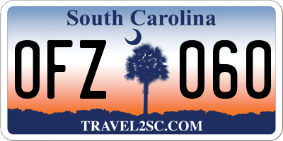 SC license plate OFZ060