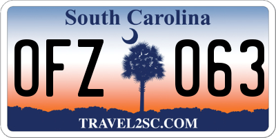 SC license plate OFZ063