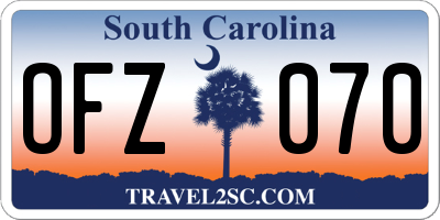 SC license plate OFZ070