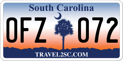 SC license plate OFZ072