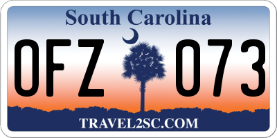 SC license plate OFZ073