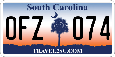 SC license plate OFZ074