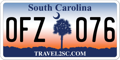 SC license plate OFZ076