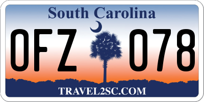 SC license plate OFZ078