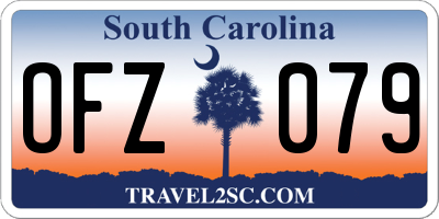 SC license plate OFZ079