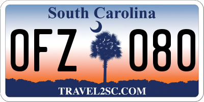 SC license plate OFZ080