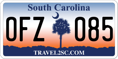 SC license plate OFZ085