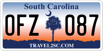 SC license plate OFZ087