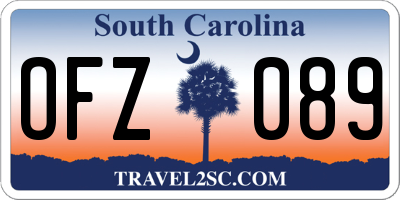 SC license plate OFZ089