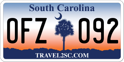 SC license plate OFZ092