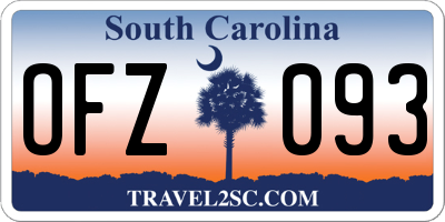 SC license plate OFZ093