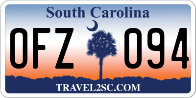 SC license plate OFZ094