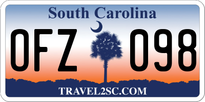 SC license plate OFZ098