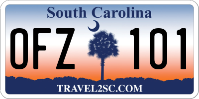 SC license plate OFZ101