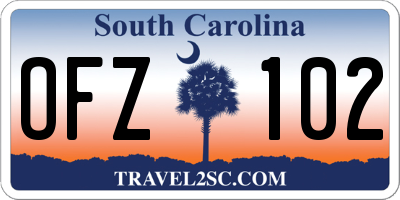 SC license plate OFZ102