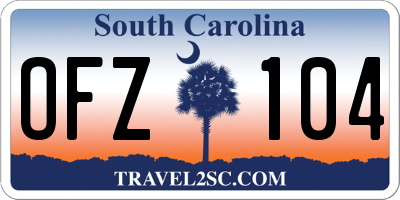 SC license plate OFZ104