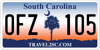 SC license plate OFZ105