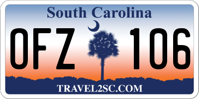 SC license plate OFZ106