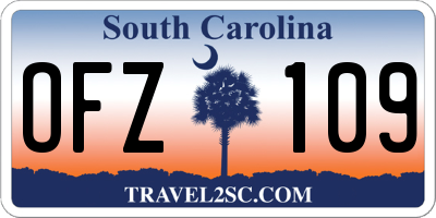 SC license plate OFZ109