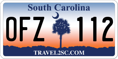 SC license plate OFZ112