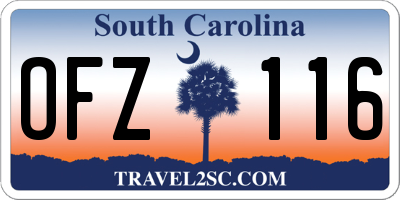 SC license plate OFZ116