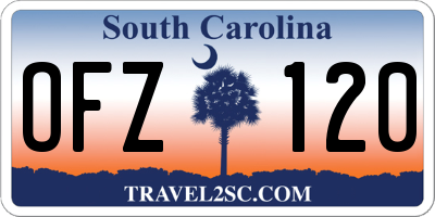 SC license plate OFZ120