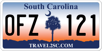 SC license plate OFZ121
