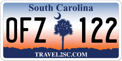 SC license plate OFZ122